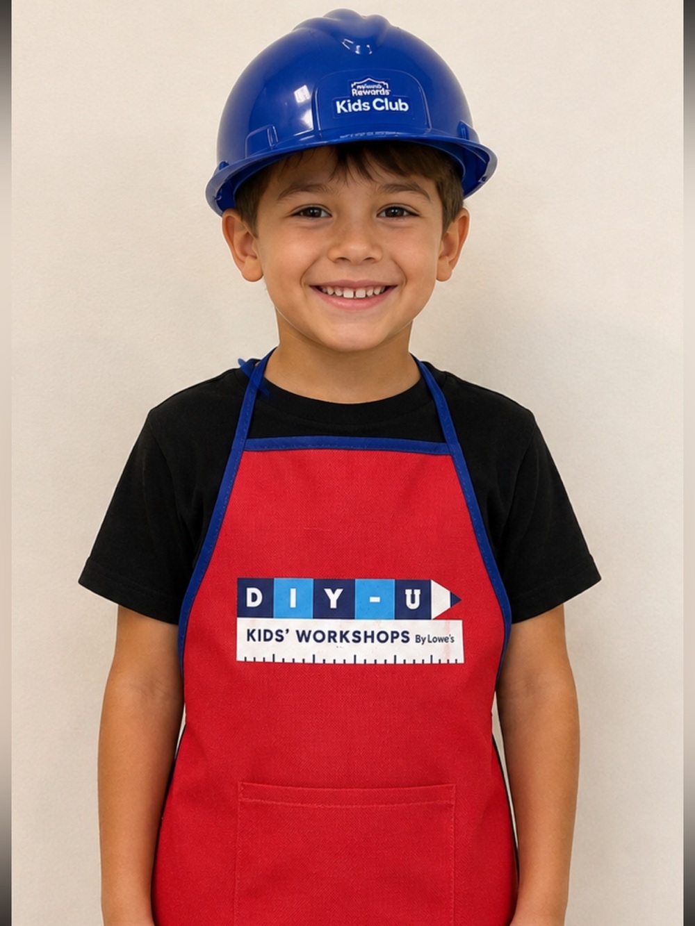 Lowe's DIY-U-Kids Workshop Apron & Kids Club Hard Hat LOT of 2